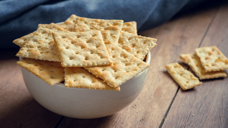 Crackers in a bowl