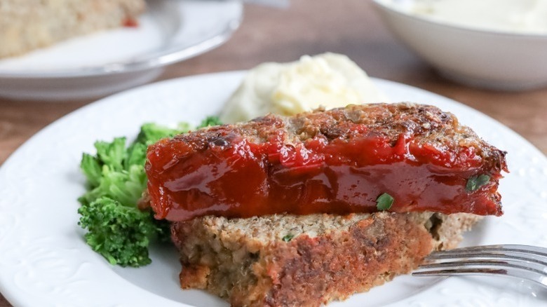 meatloaf slices on plate