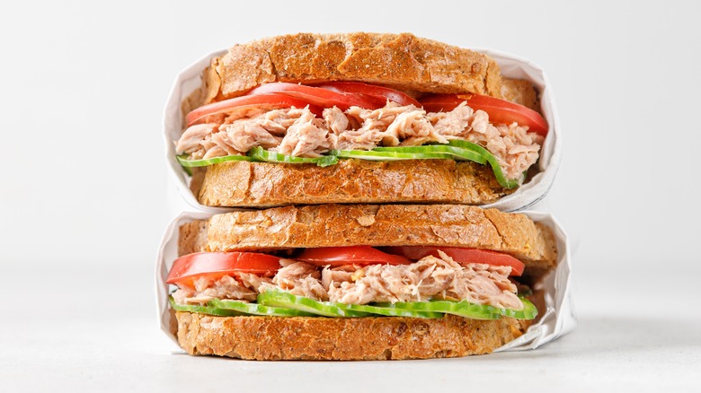 Tuna sandwich stacked