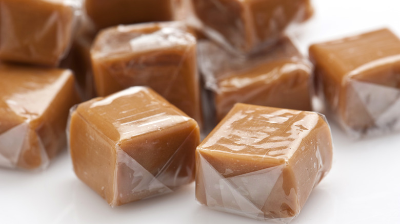 Wrapped caramel candies