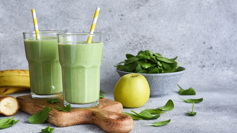 green smoothies and fresh produce