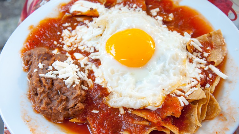 Chilaquiles on plate