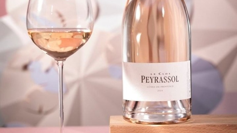 Peyrassol rosé wine with glass