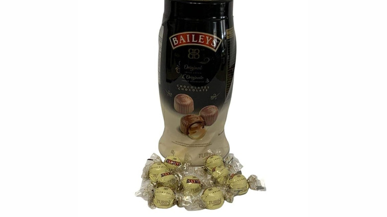 Baileys truffles with bottle