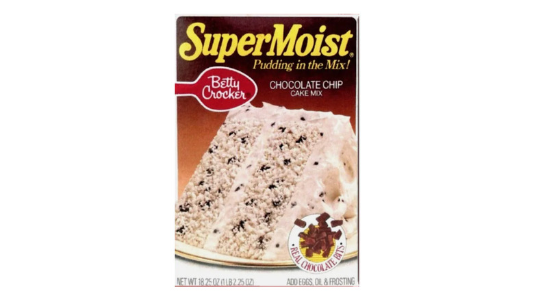 Box of Betty Crocker Chocolate Chip Cake Mix from 1990s