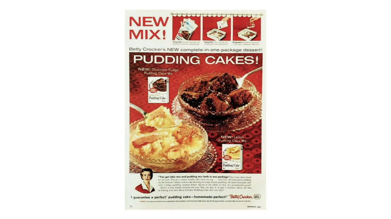 Ad for Betty Crocker Chocolate Pudding Cake from 1950s