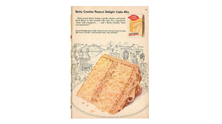 Ad for Betty Crocker Peanut Delight Cake from 1950s