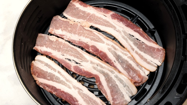 Raw bacon in air fryer
