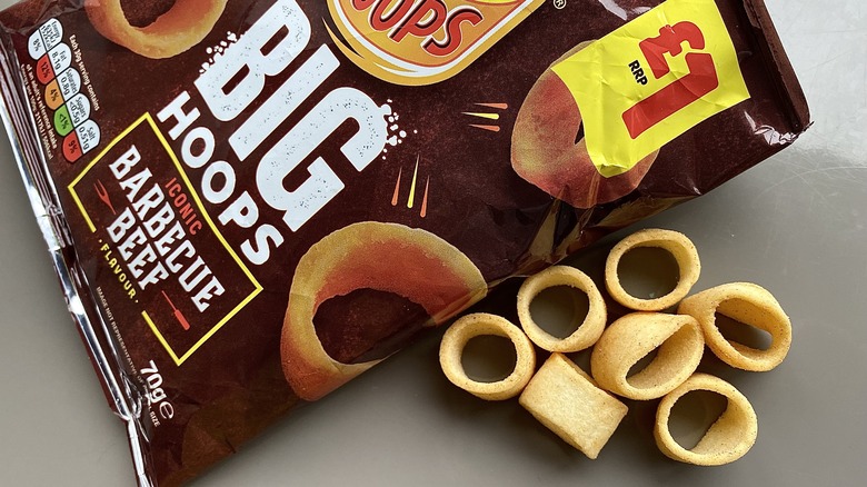 Hula Hoops potato chips barbecue bag