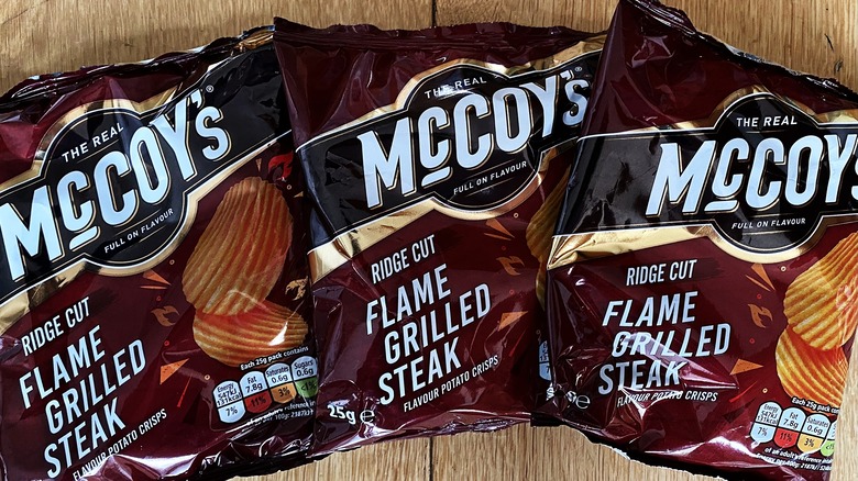 McCoy's Flame grilled steak chips bags