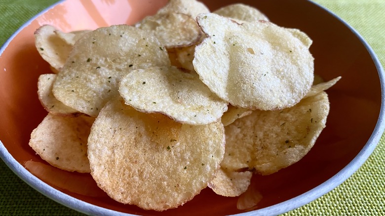 Orange bowl with Sensations potato chips