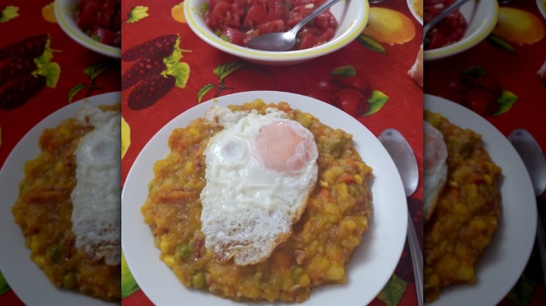 charquican with egg Chilean hash