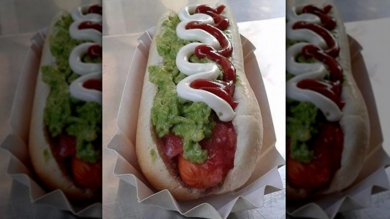 Chilean hot dog with avocado