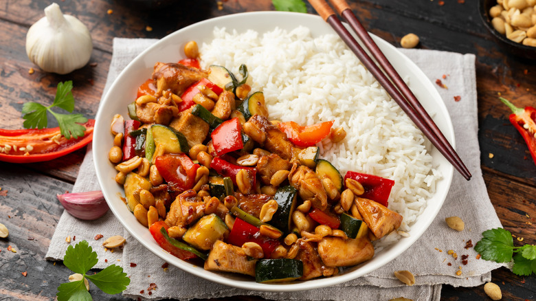 Dish of kung pao chicken