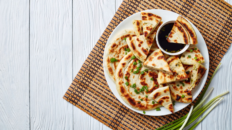 Scallion pancake wedges