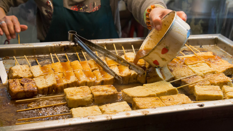 Stinky tofu rows