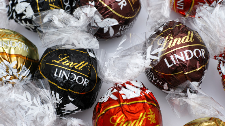 wrapped Lindt truffles