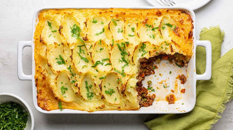 cottage pie in baking dish