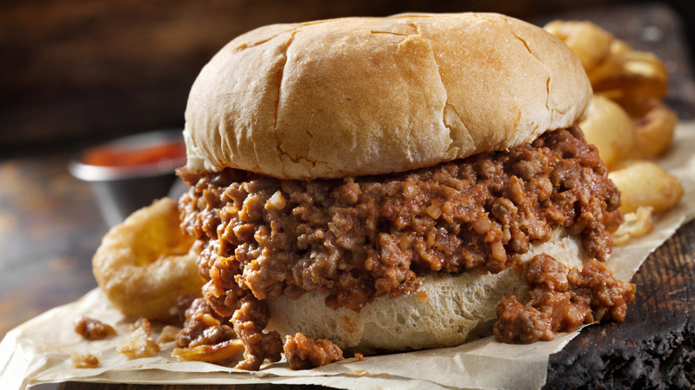 close up of sloppy joe