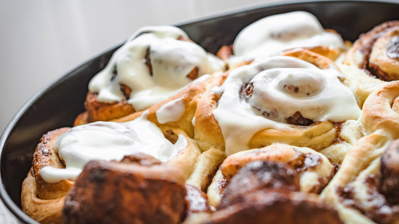 Cinnamon rolls in a dish