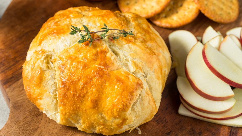 Baked brie wrapped biscuit dough