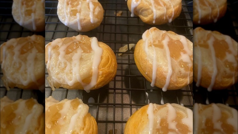 Breakfast danishes on rack