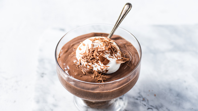 Bowl of hot chocolate pudding