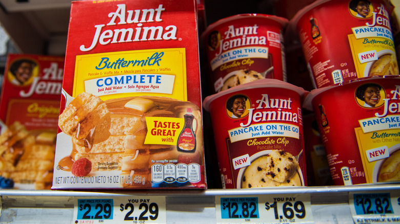 Pancake mix on store shelves