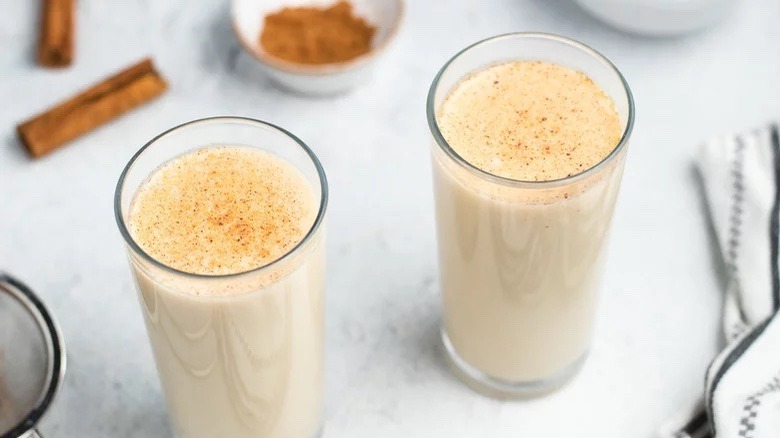 Two coquito drinks