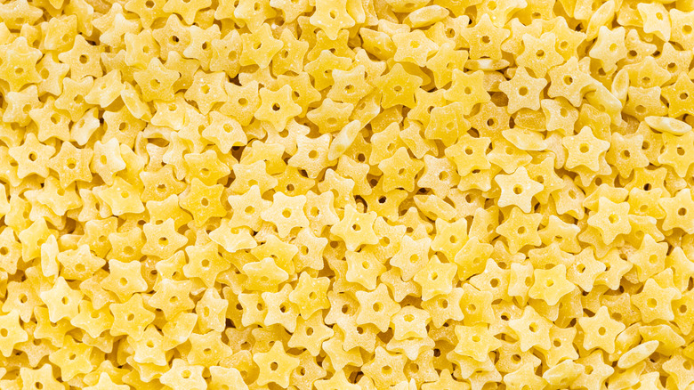 small yellow star-shaped pastina