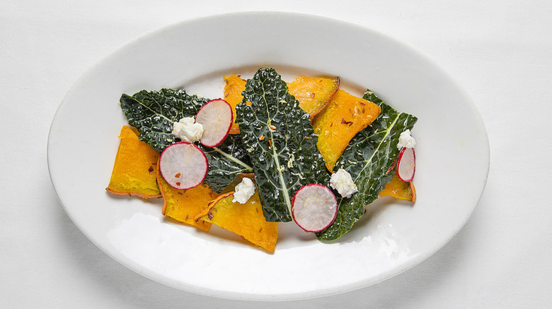 pumpkin kale salad on plate