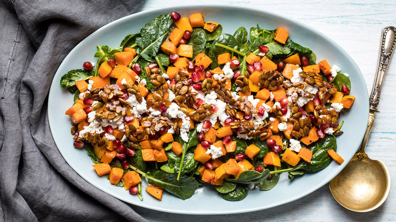 squash salad on serving platter