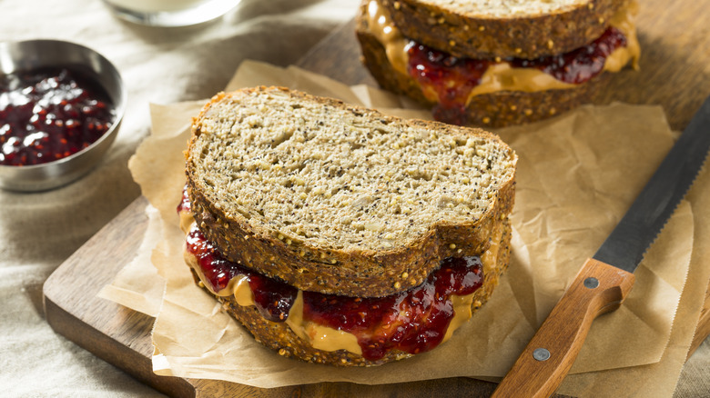 Peanut butter and jelly sandwich