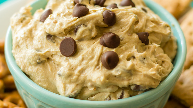 Cookie dough dip in a bowl