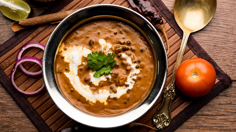 dal makhani in metal bowl 