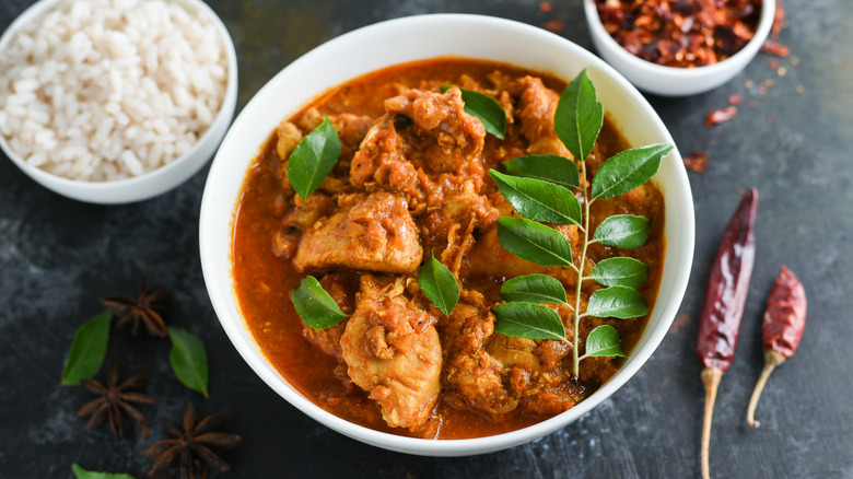 chicken madras curry with rice