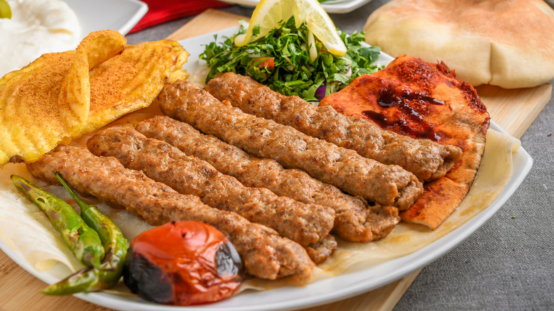 Seekh kebab meat plate