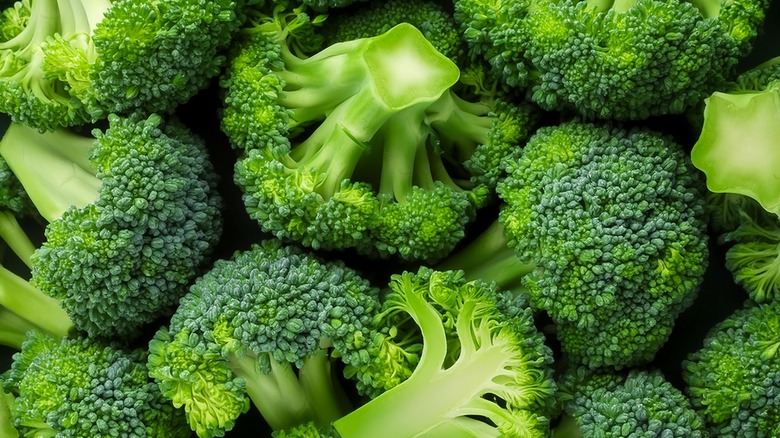 Fresh green broccoli florets