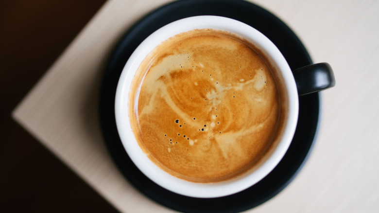 Close up of a long black ccoffee