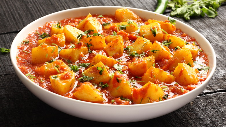 bowl of traditional potato curry