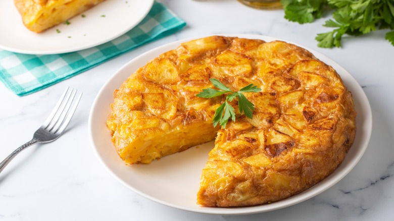 classic Spanish tortilla on plate