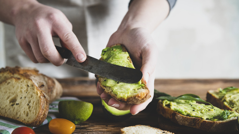 Avocado on wheat toast spread