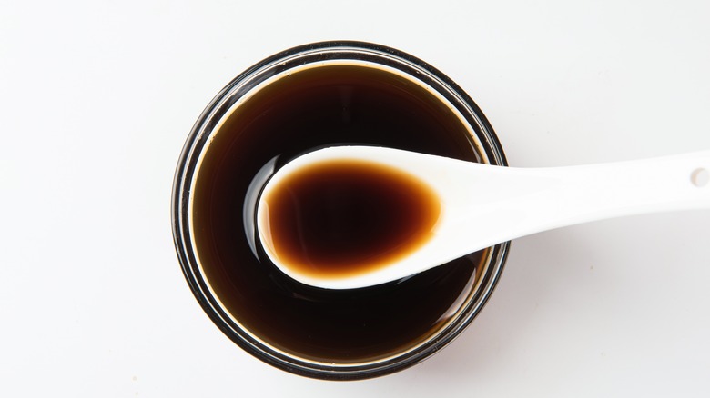 black vinegar white spoon