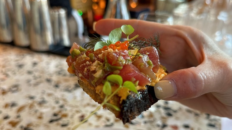 Seabird yellowfin tuna tartare tartine