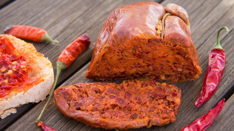 'nduja sliced with peppers