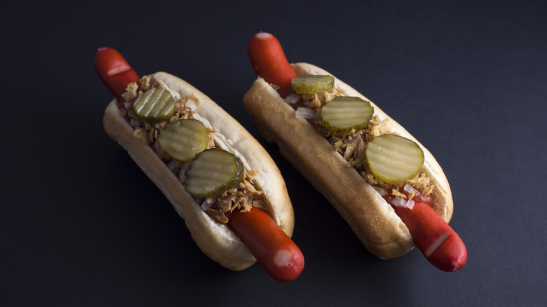 two danish hot dogs