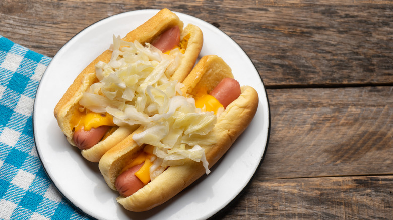 hot dogs on plate