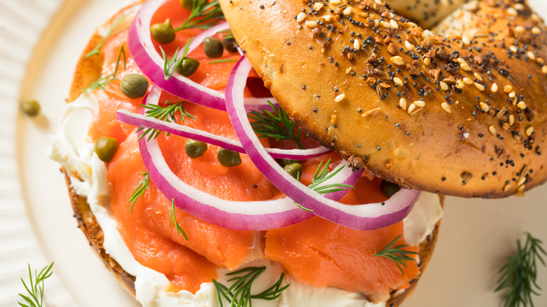 lox cream cheese bagel