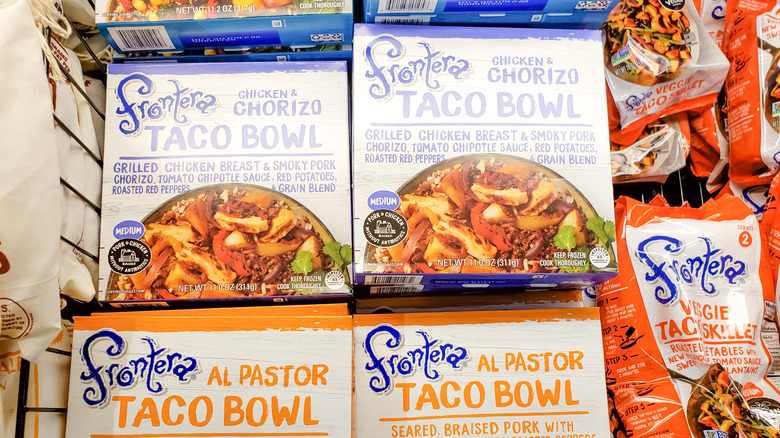 Frontera frozen meals with taco bowls and veggies