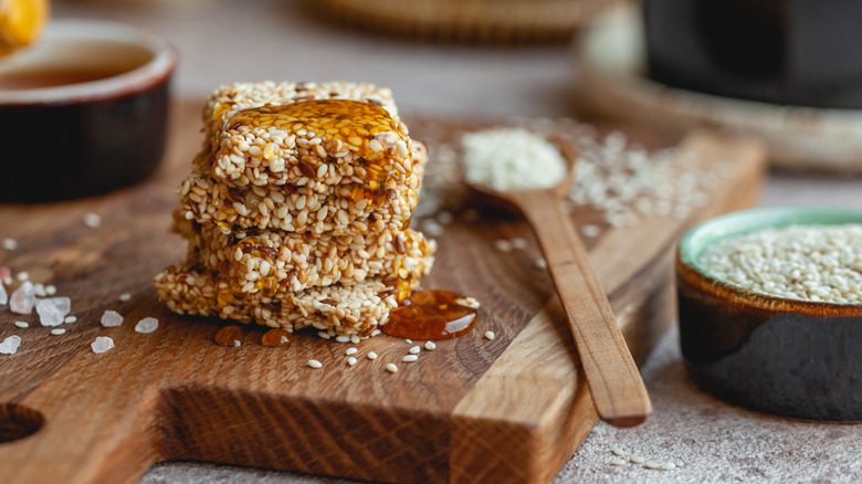 Honey and sesame seed bars